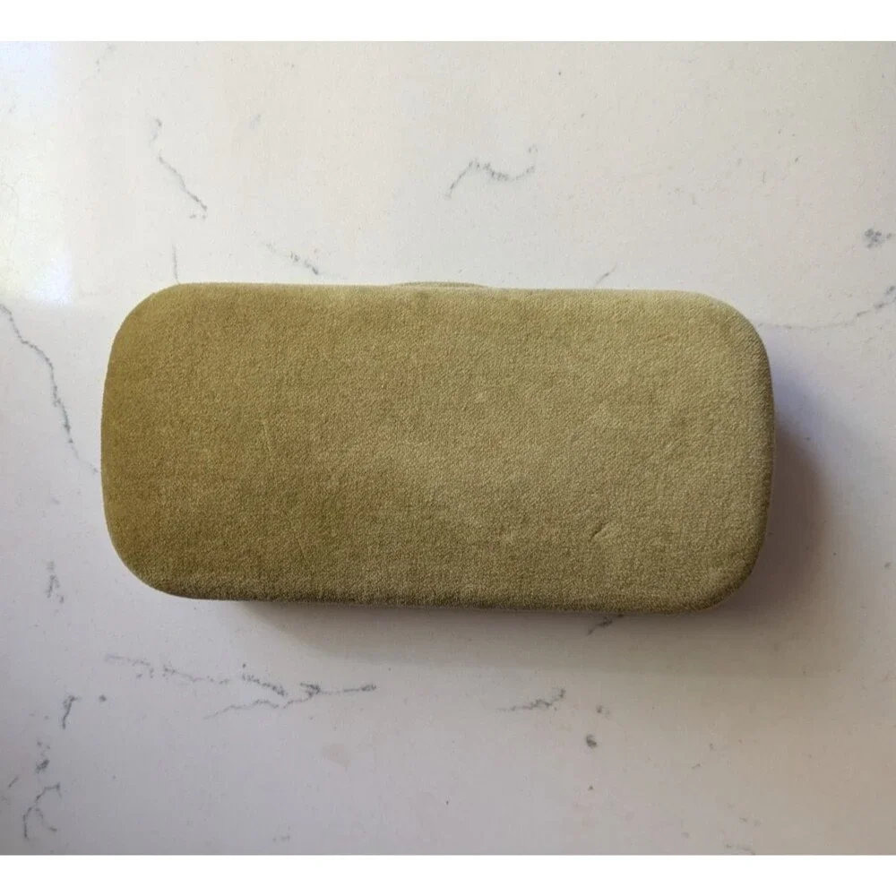 Gucci Sunglasses Case Velvet Chartreuse Green Clamshell